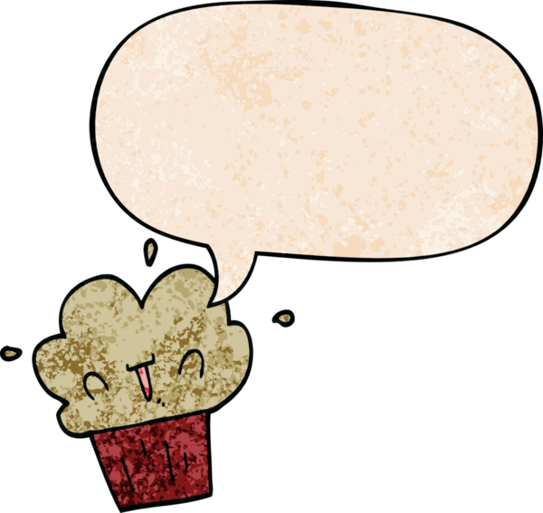 Bir insan tarafından çizilmiş eski moda konuşma baloncuklu çizgi film keki.