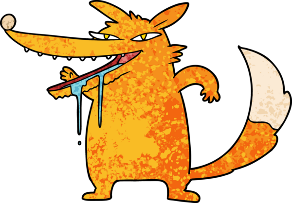 Şişko tilki çizgi film karakteri bir insan tarafından çizilmiş.