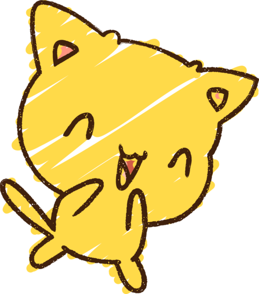 Bir insan tarafından çizilmiş şirin kedi tebeşiri.