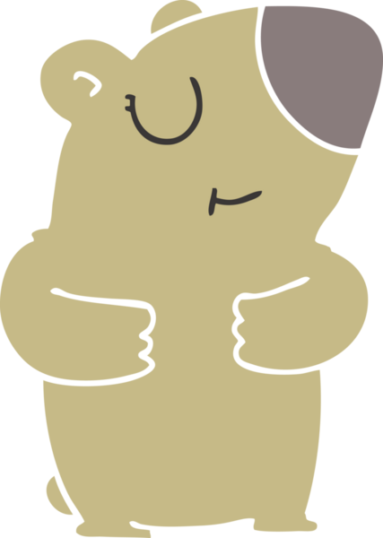 Bir insan tarafından çizilmiş garip bir çizgi film ayısı.