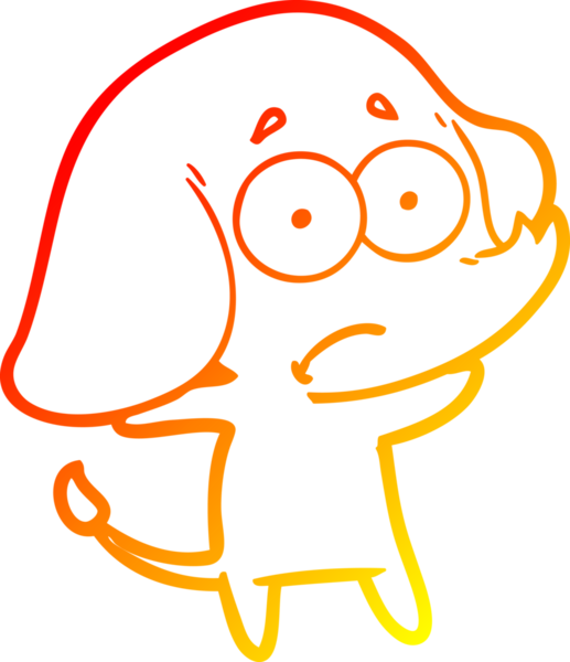 Bir insan tarafından çizilmiş, belirsiz bir filin sıcak çizgi çizimi.