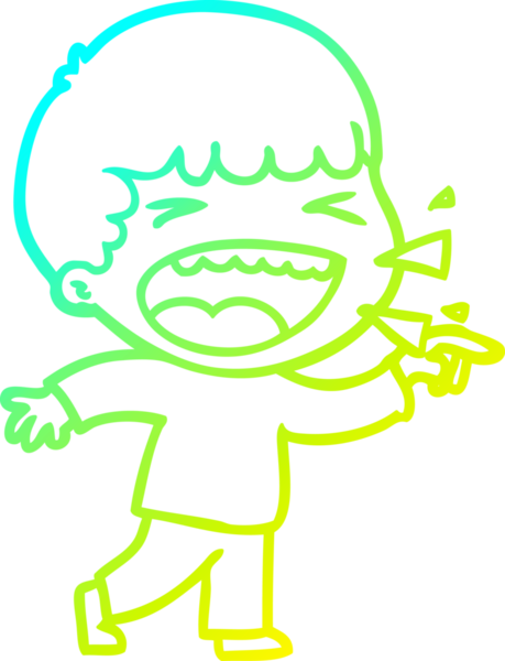 Bir insan tarafından çizilmiş gülen adamın soğuk çizgi çizimi.