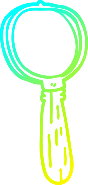 Bir insan tarafından çizilen çizgi film büyütecinin soğuk gradyan çizgisi.