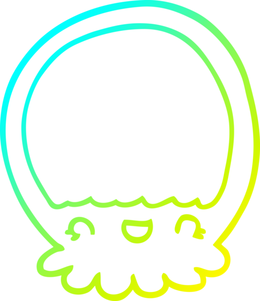 Bir insan tarafından çizilmiş bir denizanasının soğuk gradyan çizgisi