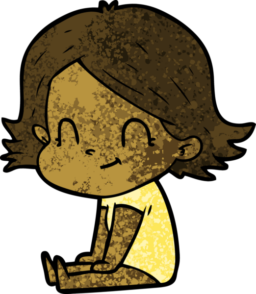 Bir insan tarafından çizilmiş karikatür dostu kız.