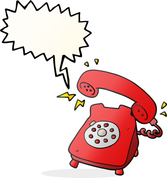 Bir insan tarafından çizilmiş serbest konuşma balonu karikatürü telefon çalıyor.