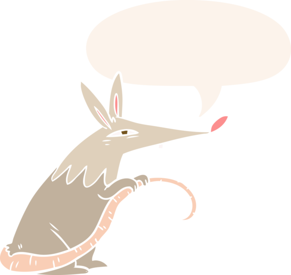 bir insan tarafından çizilmiş eski usul konuşma baloncuklu sinsi fare.