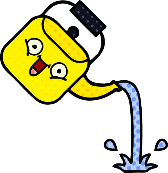 Bir insan tarafından çizilmiş bir çaydanlık çizgi filmi.