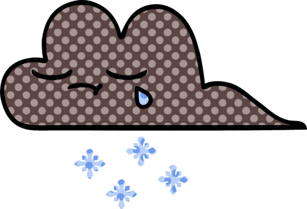 Bir insan tarafından çizilmiş fırtına kar bulutu çizgi filmi.