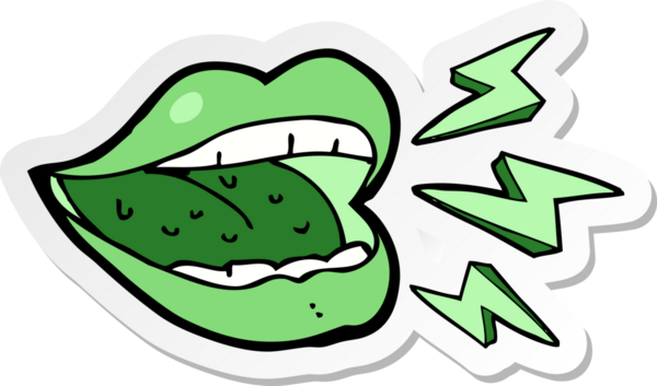 Bir insan tarafından çizilmiş gülümseyen cadılar bayramı ağzı çıkartması.