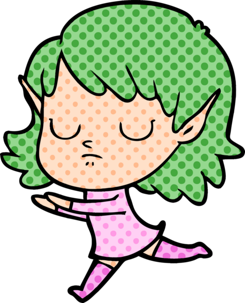 Bir insan tarafından çizilmiş bir elf kızı.