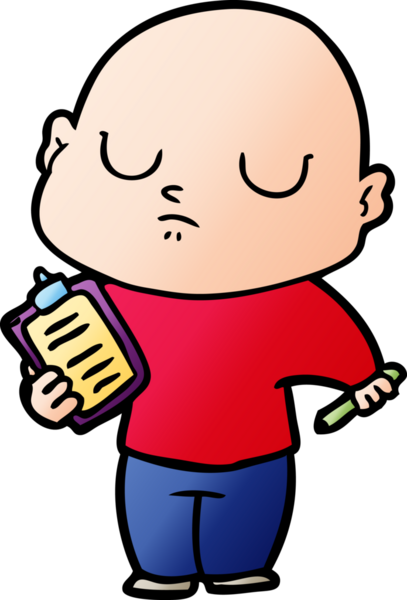 bir insan tarafından çizilmiş kel bir adam.