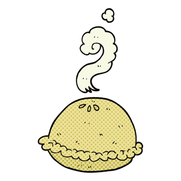 Bir insan tarafından çizilmiş serbest çizim sıcak turta.