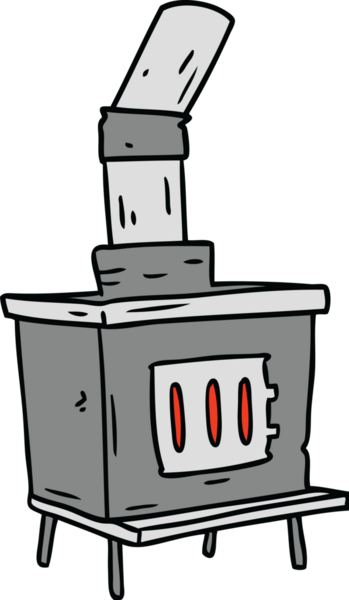 Bir insan tarafından çizilmiş bir ev fırınının karikatürü.