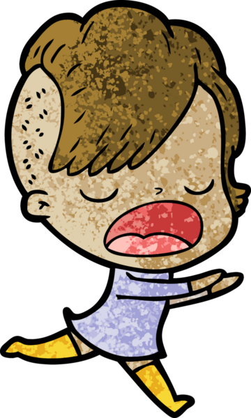 Bir insan tarafından çizilmiş havalı hippi kız çizgi filmi.