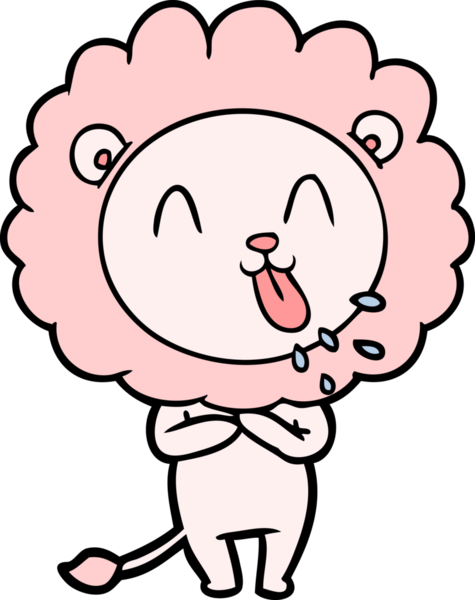 Bir insan tarafından çizilmiş mutlu çizgi film aslanı.