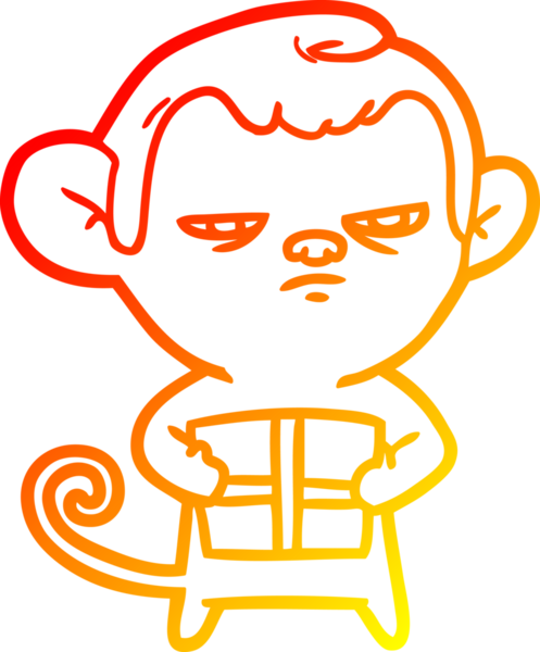 Bir insan tarafından çizilmiş çizgi film maymunu çizimi