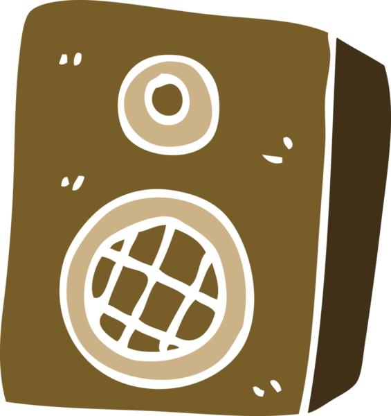 bir insan tarafından çizilmiş karikatür müzik hoparlörü.