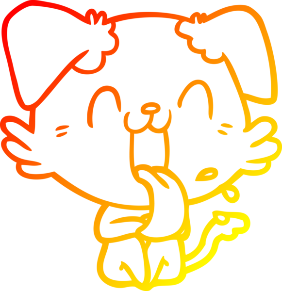 Bir insan tarafından çizilmiş çizgi film köpeğinin sıcak çizgi çizimi