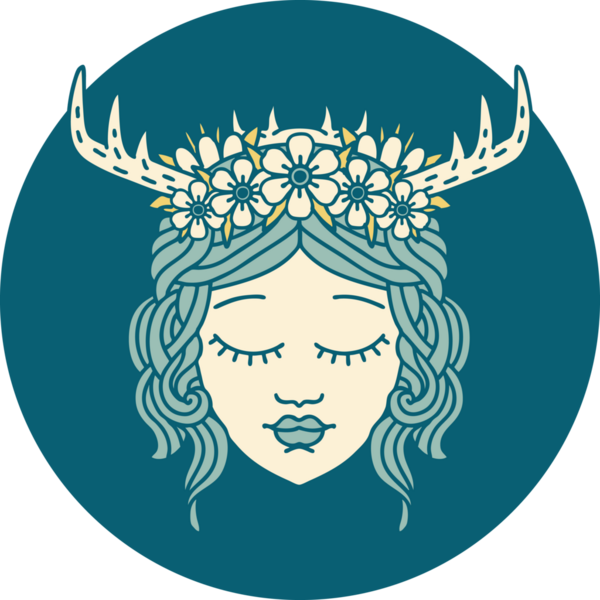 Bir insan tarafından çizilmiş insan Druid karakter simgesi