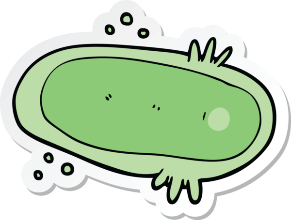 Bir insan tarafından çizilmiş bir amoeba çizgi filminin çıkartması.