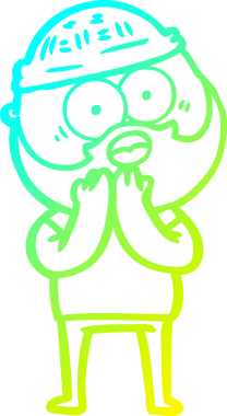 Bir insan tarafından çizilmiş sakallı bir adamın soğuk gradyan çizimi