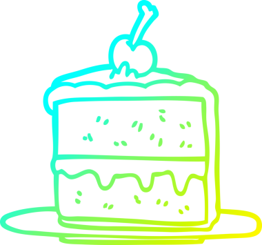 Bir insanın çizdiği çikolatalı pastanın soğuk gradyan çizgisi.