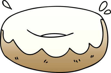 bir insan tarafından çizilmiş gölgeli buzlu çörek.