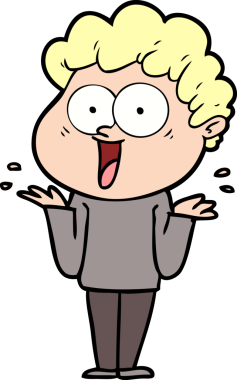 Bir insan tarafından çizilmiş mutlu bir adam.