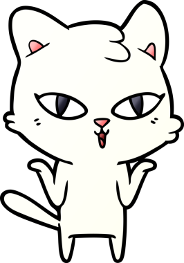 Bir insan tarafından çizilmiş çizgi film kedisi.