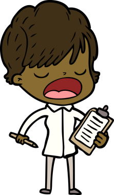 Bir insan tarafından çizilmiş bir karikatür kadın konuşuyor.