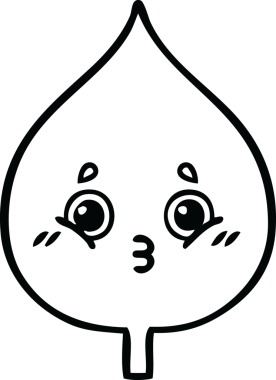 Bir insan tarafından çizilmiş dışavurumsal yaprağın çizgi çizimi