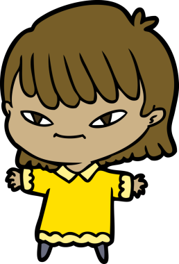 Bir insan tarafından çizilmiş karikatür kadın.