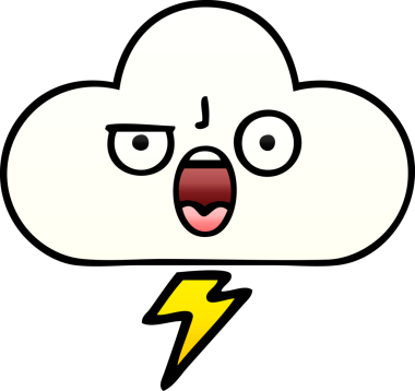 Bir insan tarafından çizilmiş bir fırtına bulutunun gölgelenmiş karikatürü