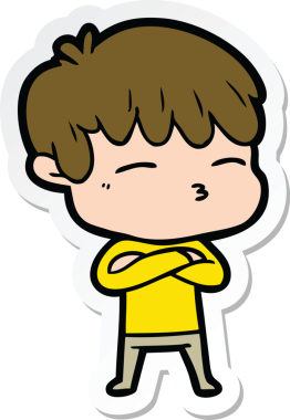 Bir insan tarafından çizilmiş hayal kırıklığına uğramış bir adamın çıkartması.