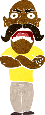 Bir insan tarafından çizilmiş kızgın bir adam.