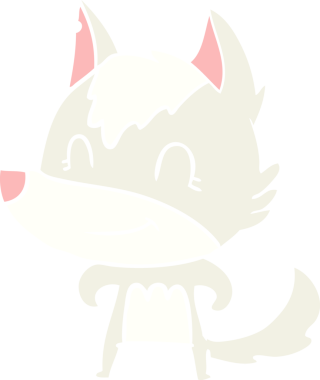 Bir insan tarafından çizilmiş düz renkli çizgi film kurdu.