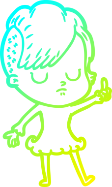 Bir insan tarafından çizilmiş bir karikatür kadın çizimi.