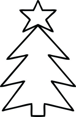 Bir insan tarafından çizilmiş bir noel ağacının çizgi çizimi