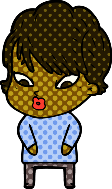 Bir insan tarafından çizilmiş karikatür kadın.