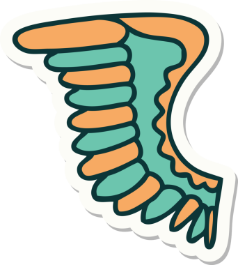 Bir insan tarafından çizilmiş geleneksel bir kanat dövmesi.