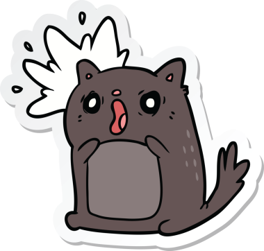 Bir insan tarafından çizilmiş bir karikatür çıkartması.