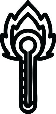 Bir insan tarafından çizilmiş alevli termometre simgesi