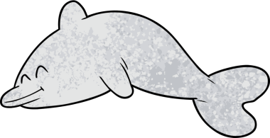 bir insan tarafından çizilmiş karikatür yunusu