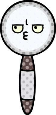 Bir insan tarafından çizilmiş bir büyüteçin çizgi roman tarzı karikatürü