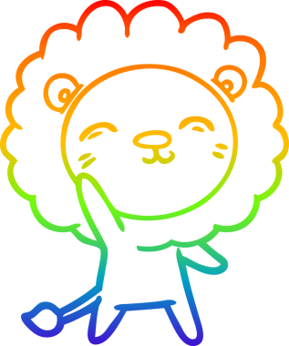 gökkuşağı gradyan çizgi çizimi bir insan tarafından çizilmiş bir aslan