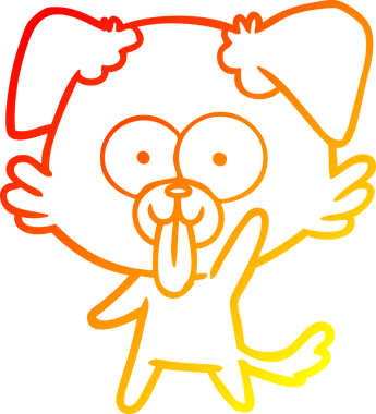 Bir insan tarafından çizilmiş dilli çizgi film köpeği çizimi.