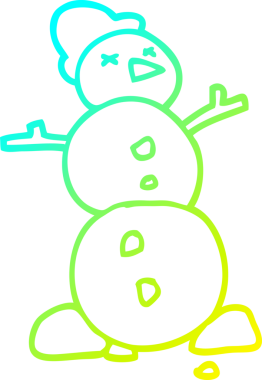 Bir insan tarafından çizilmiş geleneksel bir kardan adam çizgi çizimi.