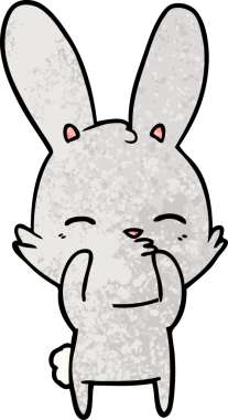 Bir insan tarafından çizilmiş meraklı tavşan çizgi filmi.