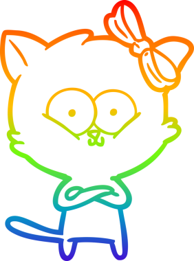 gökkuşağı gradyanı çizimi bir insan tarafından çizilmiş çizgi film kedisi